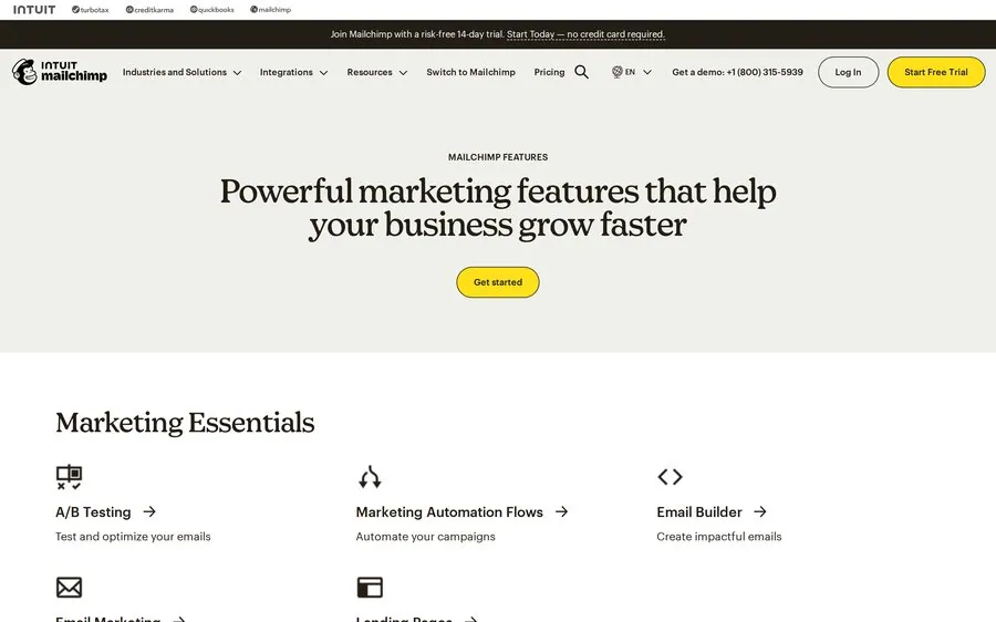 Mailchimp AI product screenshot