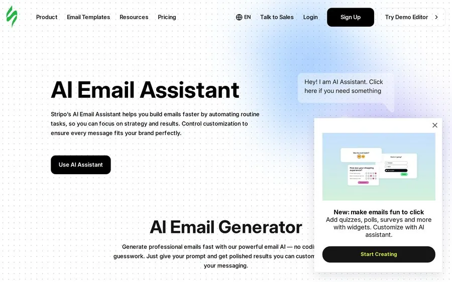 Stripo AI Assistant product screenshot